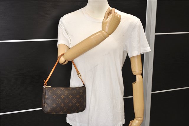 Authentic Louis Vuitton Monogram Pochette Accessoires Pouch M51980 LV 9714E