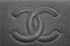 Authentic CHANEL Caviar Skin CC Logo Long Wallet Purse Black Junk 9714F