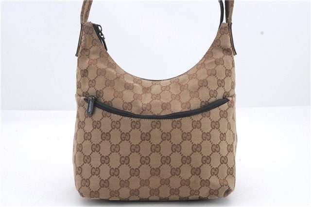 Authentic GUCCI Shoulder Hand Bag Purse GG Canvas Leather 0013386 Brown 9715C