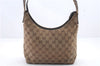 Authentic GUCCI Shoulder Hand Bag Purse GG Canvas Leather 0013386 Brown 9715C