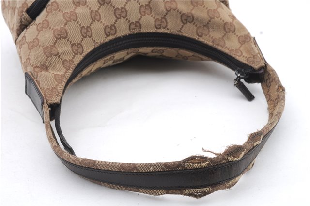 Authentic GUCCI Shoulder Hand Bag Purse GG Canvas Leather 0013386 Brown 9715C