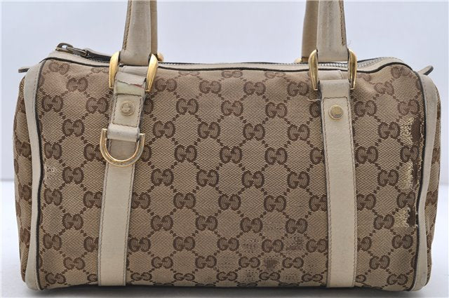 Authentic GUCCI Abbey Shoulder Bag GG Canvas Leather 130942 Brown Ivory 9716C