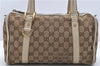 Authentic GUCCI Abbey Shoulder Bag GG Canvas Leather 130942 Brown Ivory 9716C