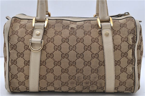 Authentic GUCCI Abbey Shoulder Bag GG Canvas Leather 130942 Brown Ivory 9716C