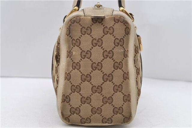 Authentic GUCCI Abbey Shoulder Bag GG Canvas Leather 130942 Brown Ivory 9716C