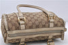 Authentic GUCCI Abbey Shoulder Bag GG Canvas Leather 130942 Brown Ivory 9716C