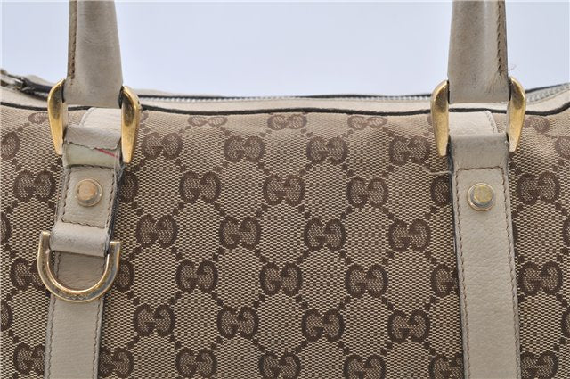 Authentic GUCCI Abbey Shoulder Bag GG Canvas Leather 130942 Brown Ivory 9716C