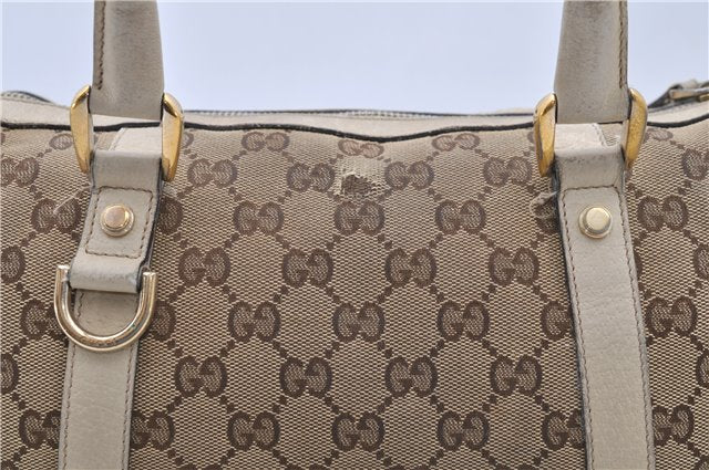 Authentic GUCCI Abbey Shoulder Bag GG Canvas Leather 130942 Brown Ivory 9716C