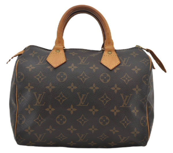 Authentic Louis Vuitton Monogram Speedy 25 Boston Hand Bag Purse M41528 LV 9717E