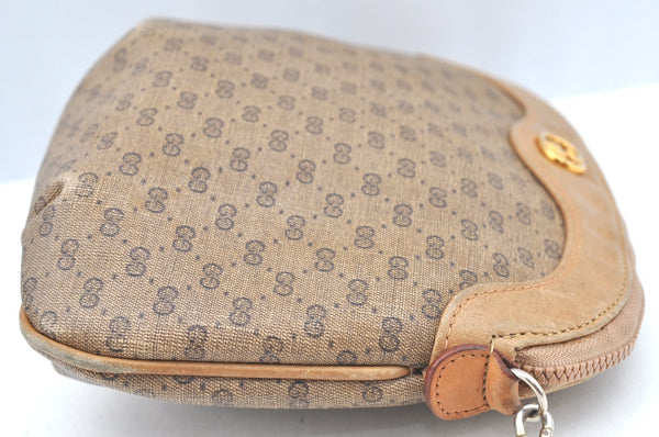 Authentic GUCCI Vintage Micro GG PVC Leather Shoulder Bag Purse Brown Junk 9722G