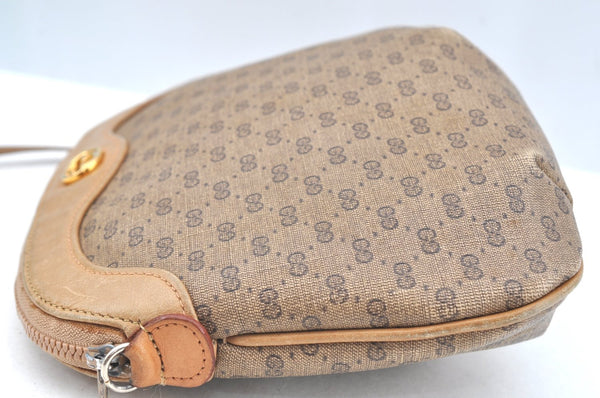 Authentic GUCCI Vintage Micro GG PVC Leather Shoulder Bag Purse Brown Junk 9722G