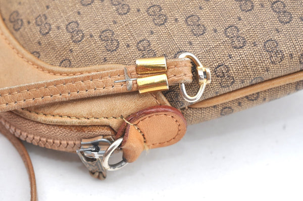 Authentic GUCCI Vintage Micro GG PVC Leather Shoulder Bag Purse Brown Junk 9722G