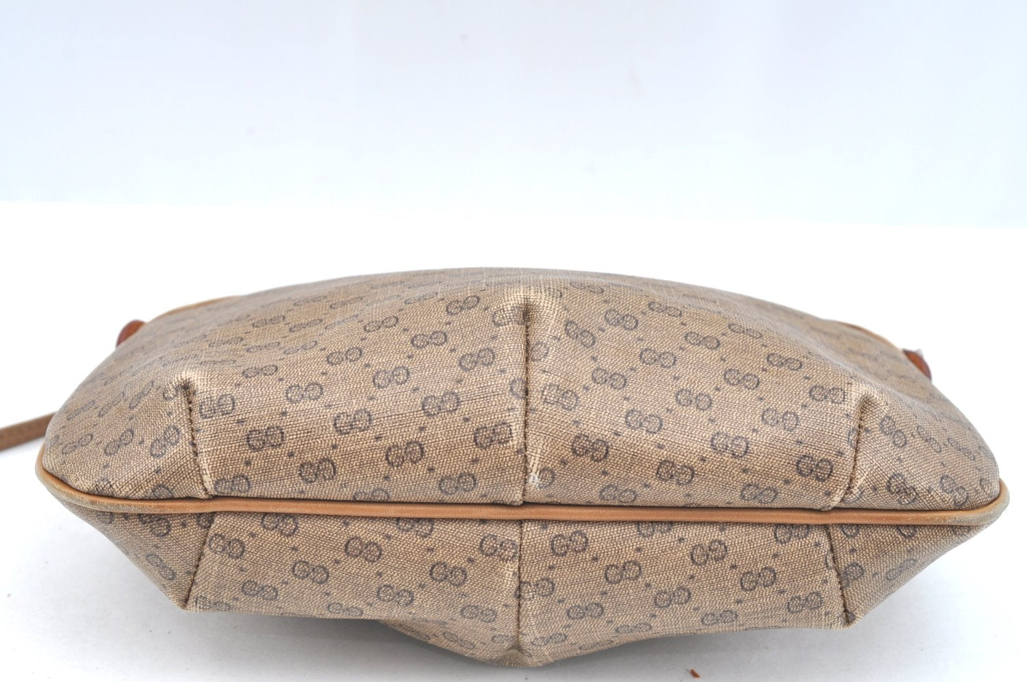 Authentic GUCCI Vintage Micro GG PVC Leather Shoulder Bag Purse Brown Junk 9722G