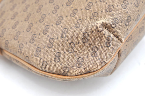 Authentic GUCCI Vintage Micro GG PVC Leather Shoulder Bag Purse Brown Junk 9722G