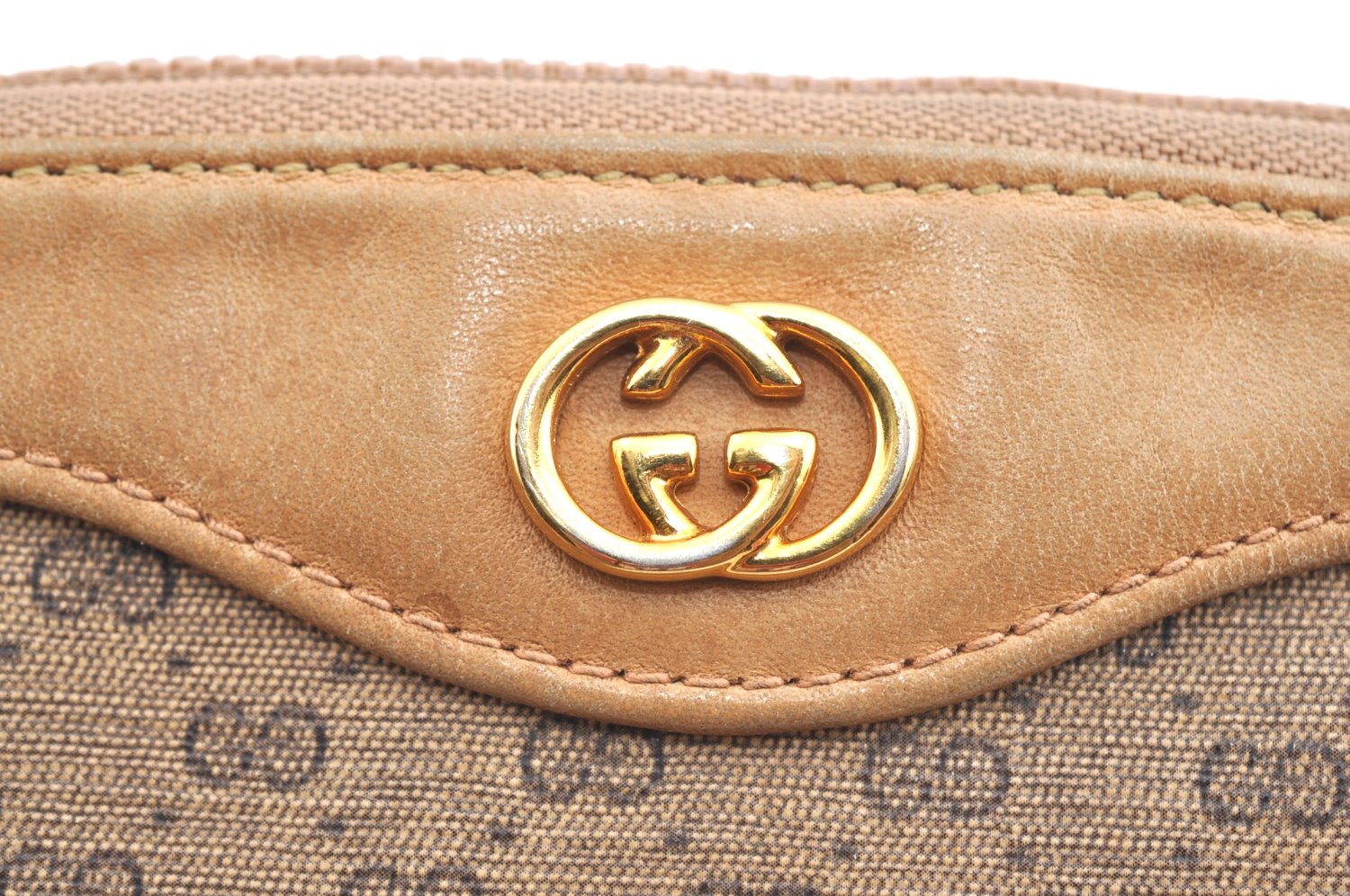 Authentic GUCCI Vintage Micro GG PVC Leather Shoulder Bag Purse Brown Junk 9722G