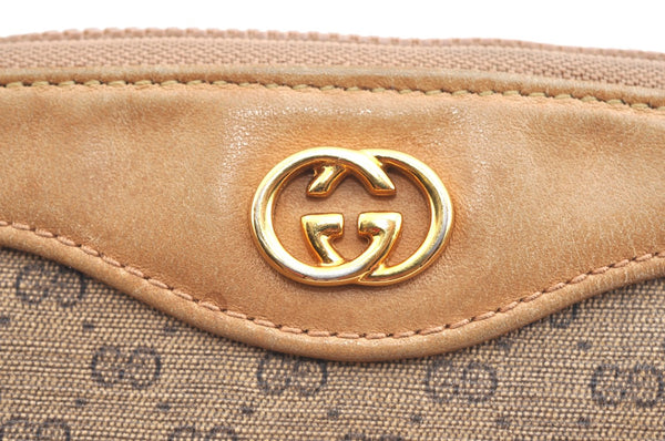Authentic GUCCI Vintage Micro GG PVC Leather Shoulder Bag Purse Brown Junk 9722G