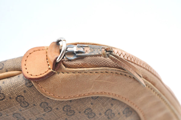 Authentic GUCCI Vintage Micro GG PVC Leather Shoulder Bag Purse Brown Junk 9722G