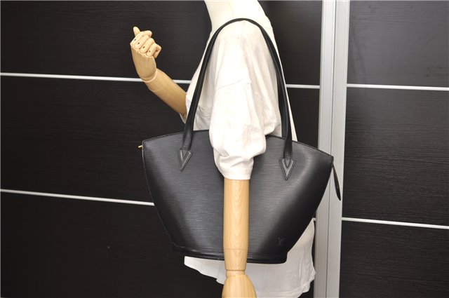 Auth Louis Vuitton Epi Saint Jacques Shopping Shoulder Bag Black M52262 LV 9723D