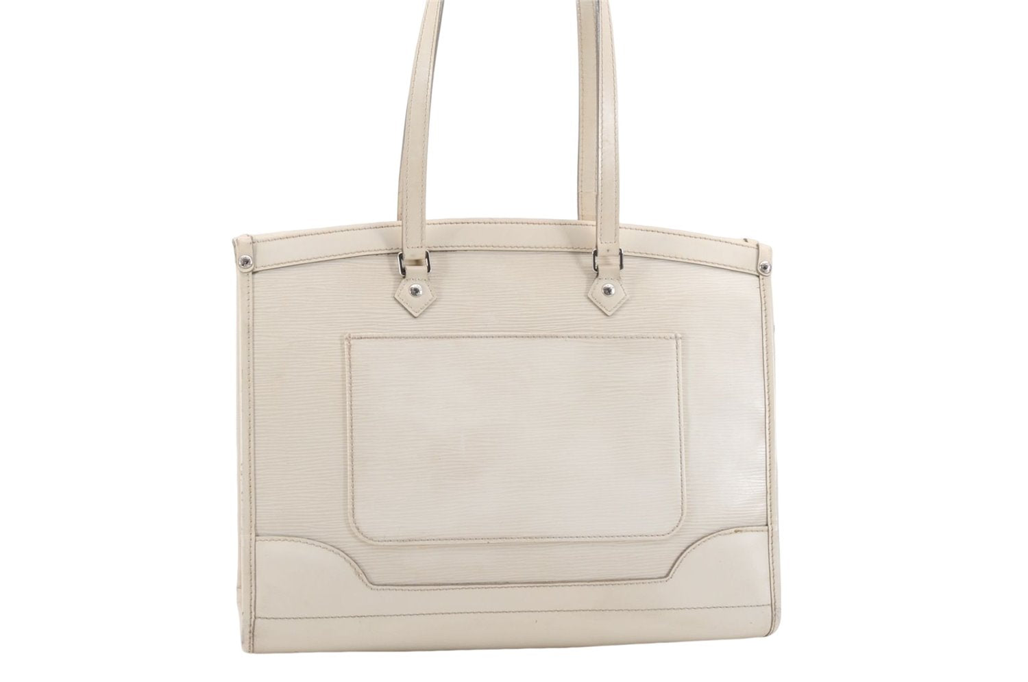 Authentic Louis Vuitton Epi Madeleine GM White Shoulder Bag M5934J LV 9725D