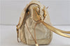 Authentic PRADA Nylon Leather Shoulder Cross Body Bag Purse Ivory Gold 9728C
