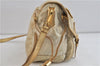 Authentic PRADA Nylon Leather Shoulder Cross Body Bag Purse Ivory Gold 9728C
