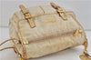 Authentic PRADA Nylon Leather Shoulder Cross Body Bag Purse Ivory Gold 9728C