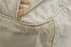 Authentic PRADA Nylon Leather Shoulder Cross Body Bag Purse Ivory Gold 9728C