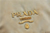 Authentic PRADA Nylon Leather Shoulder Cross Body Bag Purse Ivory Gold 9728C