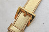 Authentic PRADA Nylon Leather Shoulder Cross Body Bag Purse Ivory Gold 9728C