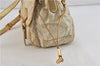 Authentic PRADA Nylon Leather Shoulder Cross Body Bag Purse Ivory Gold 9728C