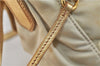 Authentic PRADA Nylon Leather Shoulder Cross Body Bag Purse Ivory Gold 9728C