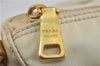 Authentic PRADA Nylon Leather Shoulder Cross Body Bag Purse Ivory Gold 9728C