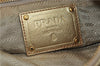 Authentic PRADA Nylon Leather Shoulder Cross Body Bag Purse Ivory Gold 9728C