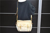 Authentic PRADA Nylon Leather Shoulder Cross Body Bag Purse Ivory Gold 9728C