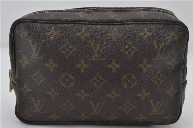 Auth Louis Vuitton Monogram Trousse Toilette 23 Clutch Hand Bag M47524 LV 9730E
