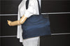 Authentic PRADA Nylon Leather Shoulder Tote Bag Purse Blue Navy 9734C