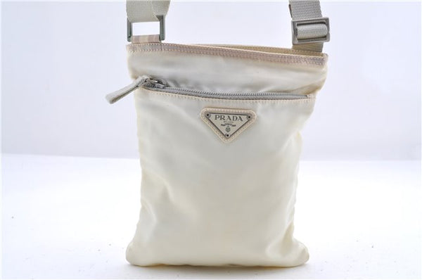 Authentic PRADA Nylon Shoulder Cross Body Bag Purse Ivory 9735C