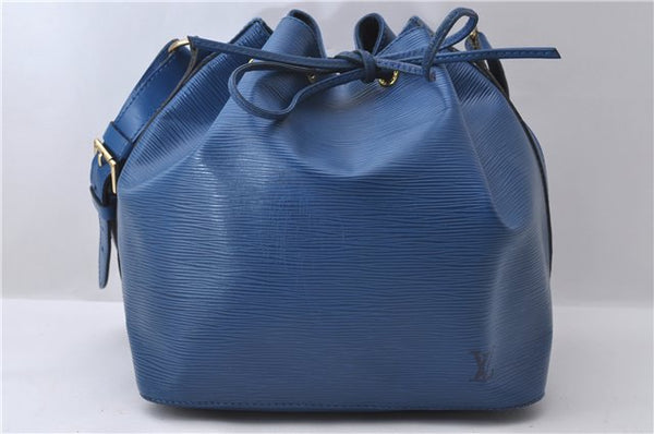 Authentic Louis Vuitton Epi Petit Noe Blue Shoulder Bag M44105 LV 9738C