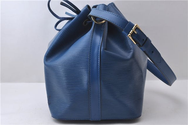 Authentic Louis Vuitton Epi Petit Noe Blue Shoulder Bag M44105 LV 9738C