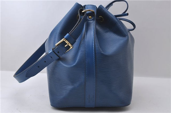 Authentic Louis Vuitton Epi Petit Noe Blue Shoulder Bag M44105 LV 9738C