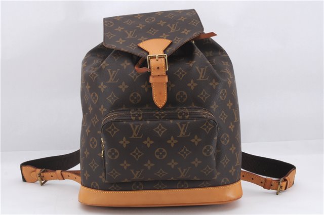 Authentic Louis Vuitton Monogram Montsouris GM Backpack M51135 LV 9739D