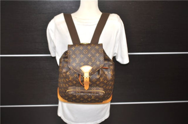 Authentic Louis Vuitton Monogram Montsouris GM Backpack M51135 LV 9739D