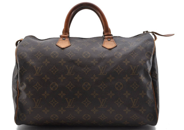 Authentic Louis Vuitton Monogram Speedy 35 Hand Bag M41524 LV 9741C