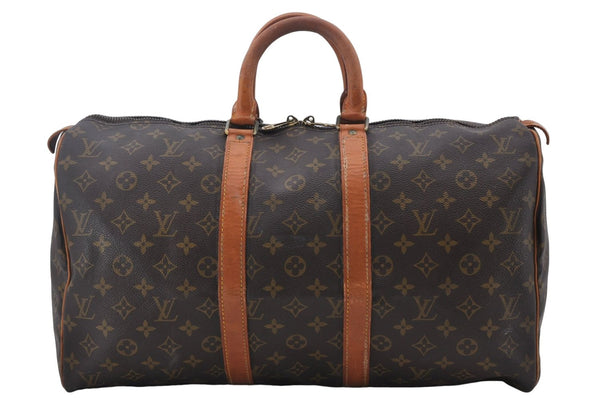 Authentic Louis Vuitton Monogram Keepall 45 Travel Boston Bag M41428 LV 9742D