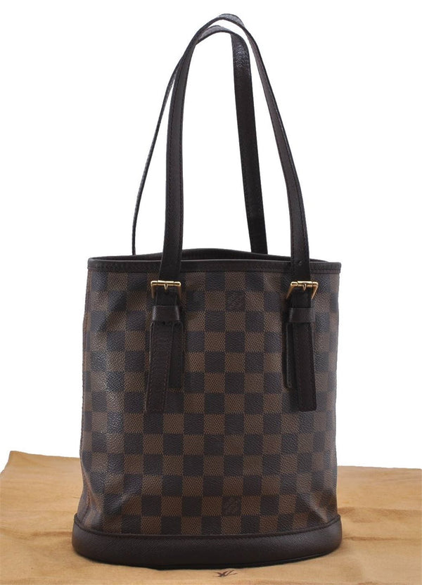Authentic Louis Vuitton Damier Marais Bucket Shoulder Bag N42240 LV 9749C