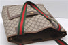 Authentic GUCCI Web Sherry Line Shoulder Tote Bag PVC Leather Brown 9750C