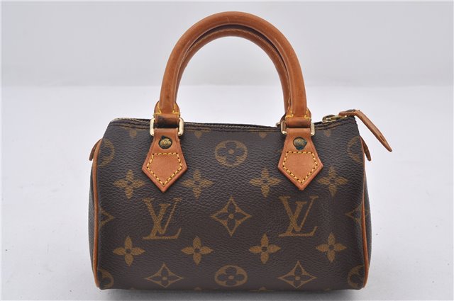 Authentic Louis Vuitton Monogram Mini Speedy Hand Bag M41534 LV 9757D