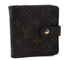 Authentic Louis Vuitton Monogram Compact Zip Bifold Wallet M61667 LV 9758C