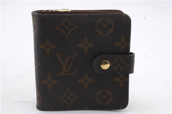 Authentic Louis Vuitton Monogram Compact Zip Bifold Wallet M61667 LV 9758C