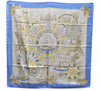 Authentic HERMES Carre 90 Scarf "L'AIR MARIN" Silk Blue 9759C